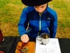 boy with telegraph machine